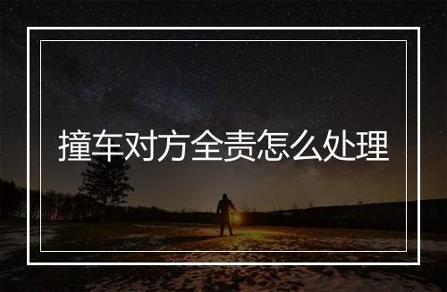 撞车对方全责怎么处理