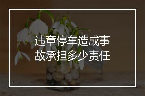 违章停车造成事故承担多少责任