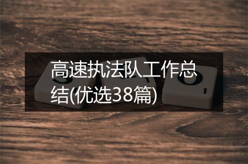 高速执法队工作总结(优选38篇)