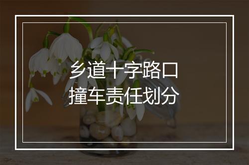 乡道十字路口撞车责任划分