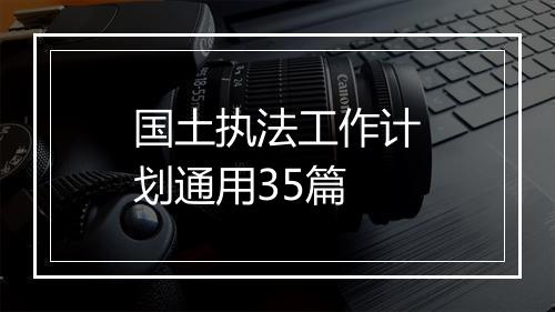 国土执法工作计划通用35篇