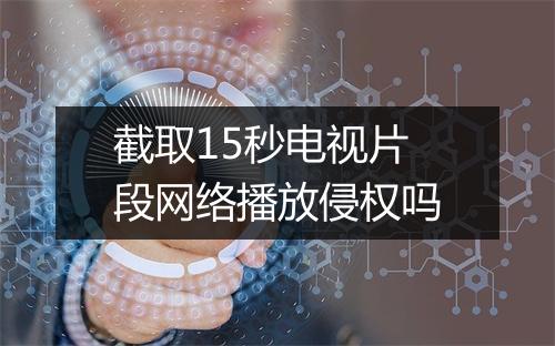截取15秒电视片段网络播放侵权吗
