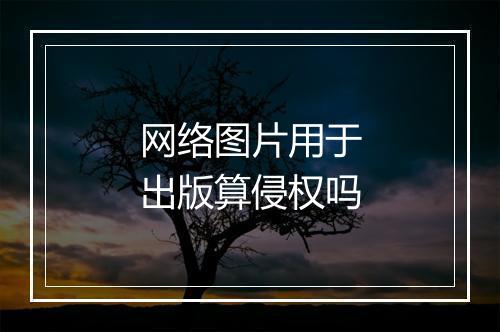 网络图片用于出版算侵权吗