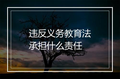 违反义务教育法承担什么责任