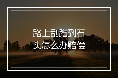 路上刮蹭到石头怎么办赔偿