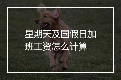 星期天及国假日加班工资怎么计算