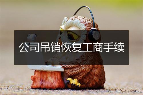公司吊销恢复工商手续
