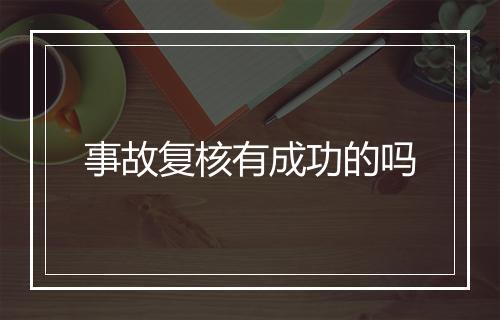 事故复核有成功的吗