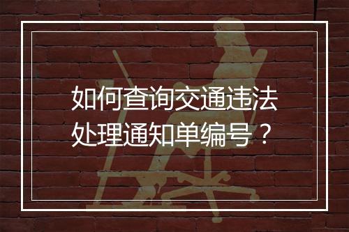 如何查询交通违法处理通知单编号？