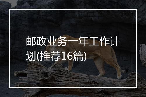 邮政业务一年工作计划(推荐16篇)