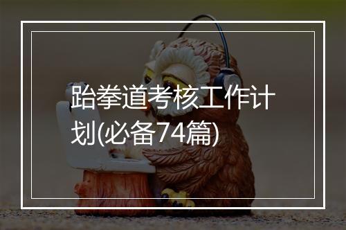 跆拳道考核工作计划(必备74篇)