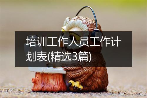 培训工作人员工作计划表(精选3篇)