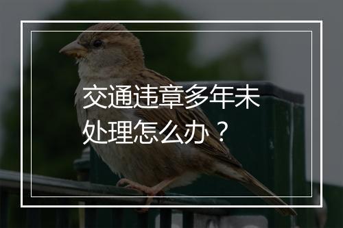 交通违章多年未处理怎么办？