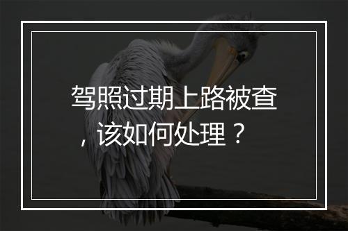 驾照过期上路被查，该如何处理？