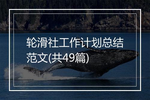 轮滑社工作计划总结范文(共49篇)