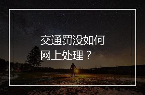 交通罚没如何网上处理？