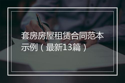 套房房屋租赁合同范本示例（最新13篇）