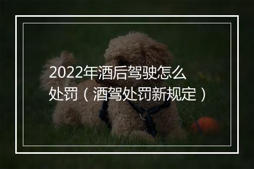 2022年酒后驾驶怎么处罚（酒驾处罚新规定）