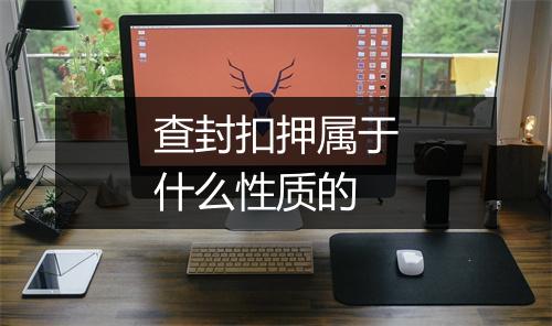 查封扣押属于什么性质的