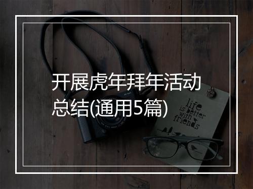 开展虎年拜年活动总结(通用5篇)