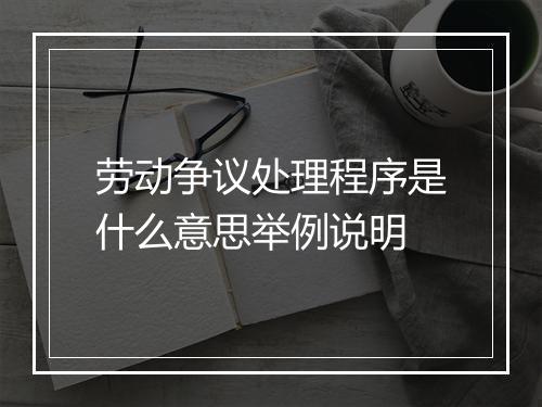 劳动争议处理程序是什么意思举例说明