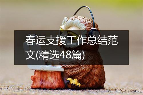 春运支援工作总结范文(精选48篇)