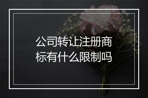 公司转让注册商标有什么限制吗