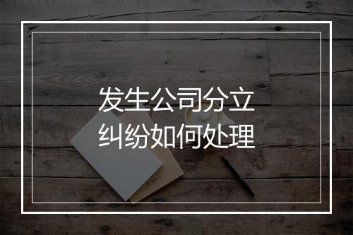 发生公司分立纠纷如何处理