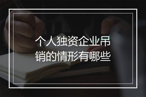 个人独资企业吊销的情形有哪些