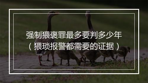 强制猥褒罪最多要判多少年（猥琐报警都需要的证据）