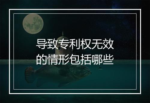 导致专利权无效的情形包括哪些