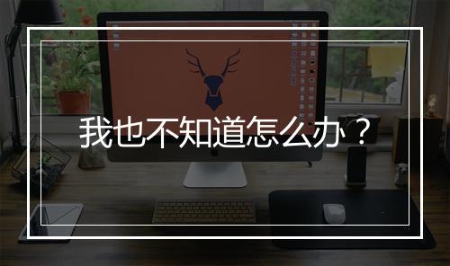 我也不知道怎么办？