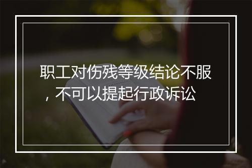 职工对伤残等级结论不服，不可以提起行政诉讼