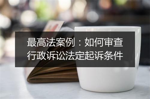最高法案例：如何审查行政诉讼法定起诉条件