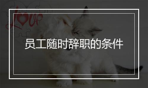 员工随时辞职的条件