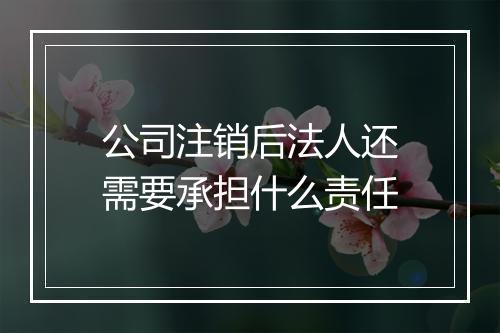 公司注销后法人还需要承担什么责任
