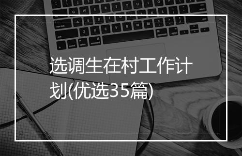 选调生在村工作计划(优选35篇)
