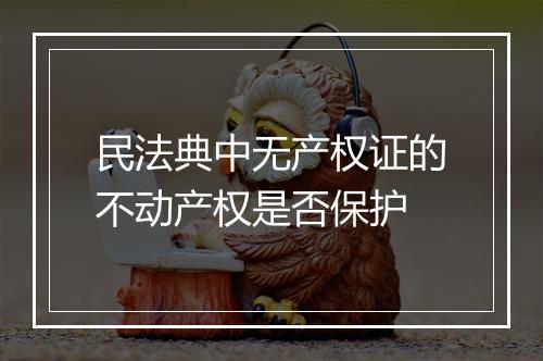 民法典中无产权证的不动产权是否保护