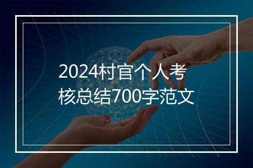 2024村官个人考核总结700字范文