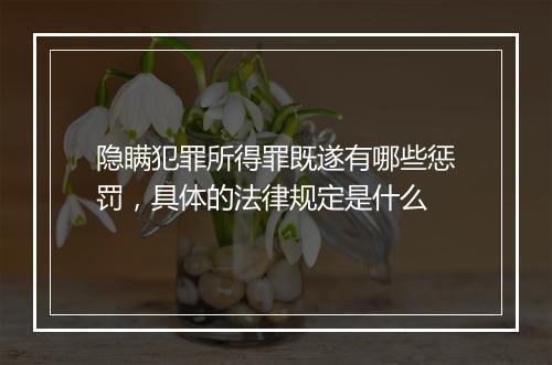 隐瞒犯罪所得罪既遂有哪些惩罚，具体的法律规定是什么