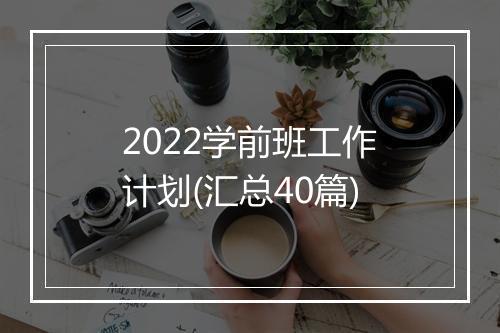 2022学前班工作计划(汇总40篇)