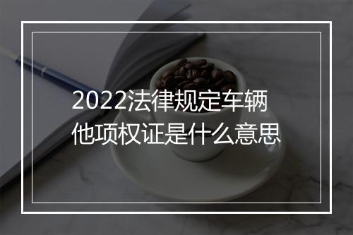 2022法律规定车辆他项权证是什么意思