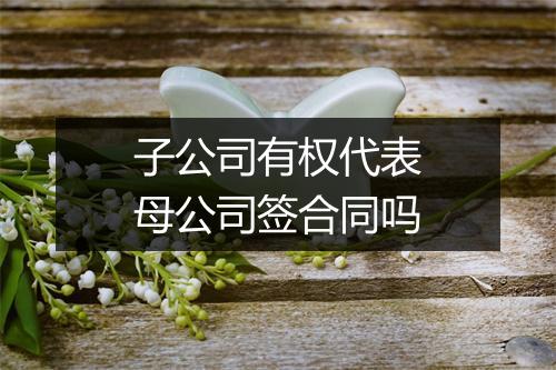 子公司有权代表母公司签合同吗