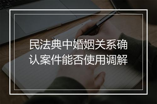 民法典中婚姻关系确认案件能否使用调解