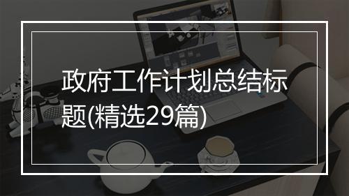 政府工作计划总结标题(精选29篇)