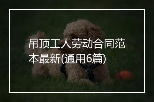 吊顶工人劳动合同范本最新(通用6篇)