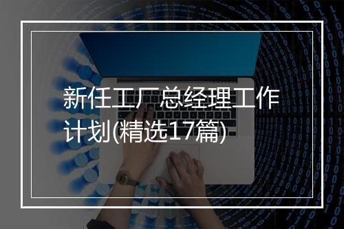 新任工厂总经理工作计划(精选17篇)