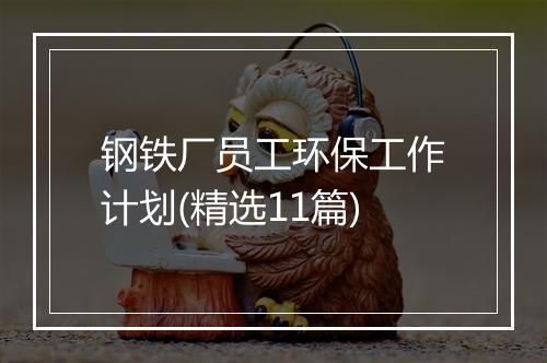 钢铁厂员工环保工作计划(精选11篇)