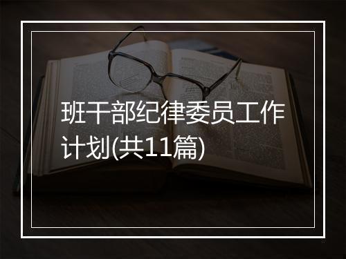 班干部纪律委员工作计划(共11篇)