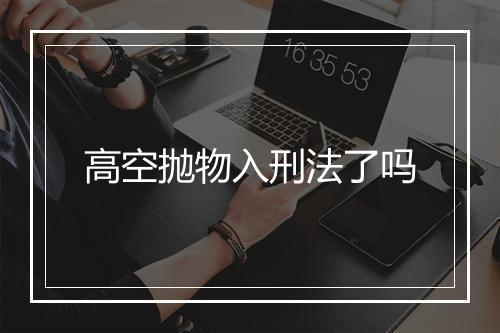 高空抛物入刑法了吗